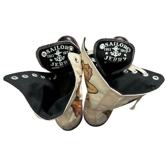 RARE Converse Chuck Taylor All Star Sailor Jerry Pin Up Hi Top Shoes Men's 10 - Picture 13 of 14